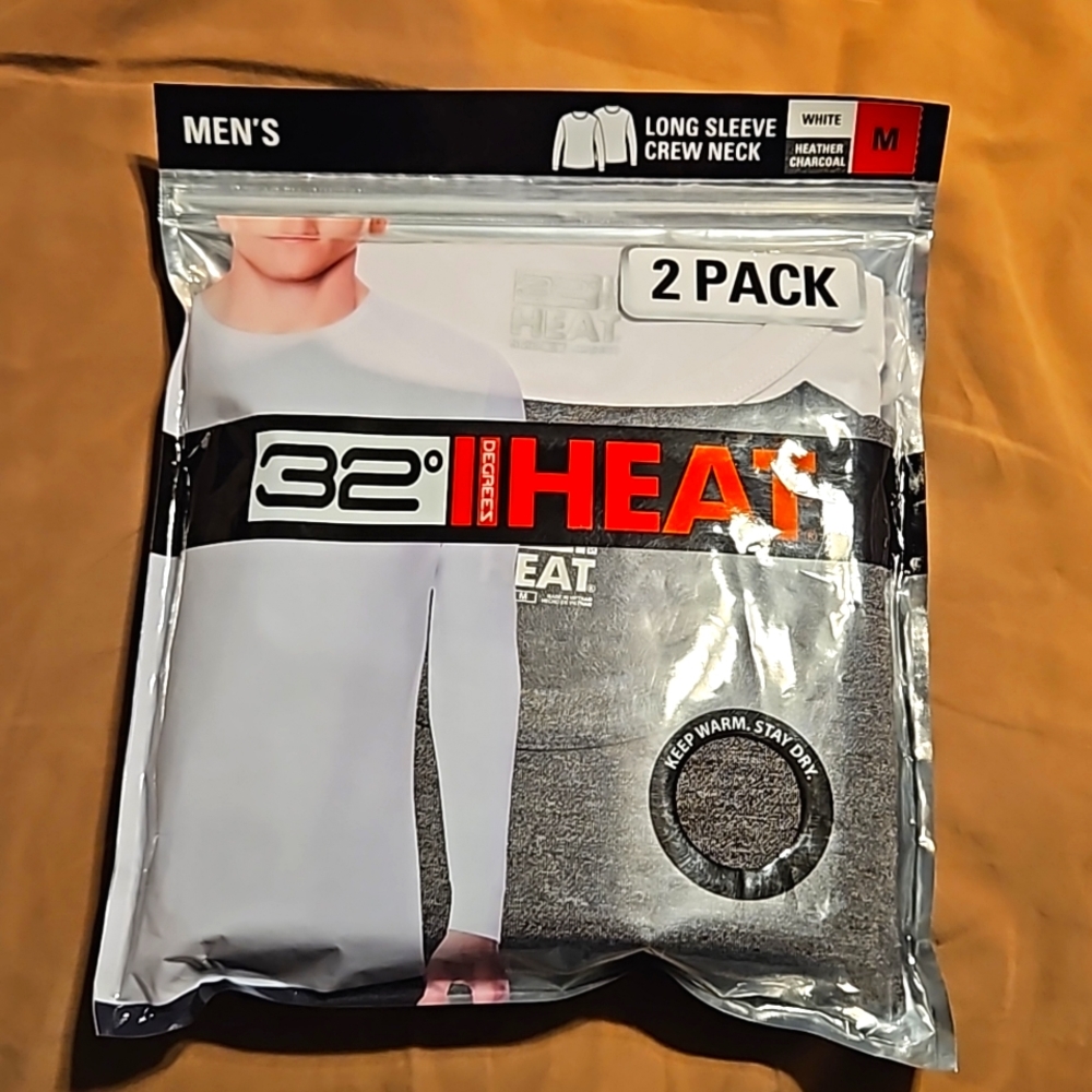 32 degree men's long sleeve crew neck shirts 2 pack